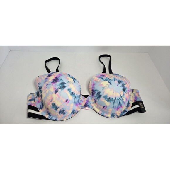 Pink by Victoria's Secret Tie Dye bra w pink interior cup Excellent Condt 36 C - Picture 1 of 4